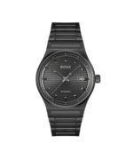 BOSS Candor Auto Mech-Automatic Black Round Dial Men's Watch|Ionic Plated Black Steel Material|Black Color Band - 1514120