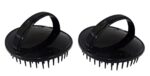 Beauty Tool Hand Grip Round Plastic Hair Washing Comb, Hair Massager, Shower Brush, Hair Comb, Hair Washing Tools for Men (Pack of 2, Black)