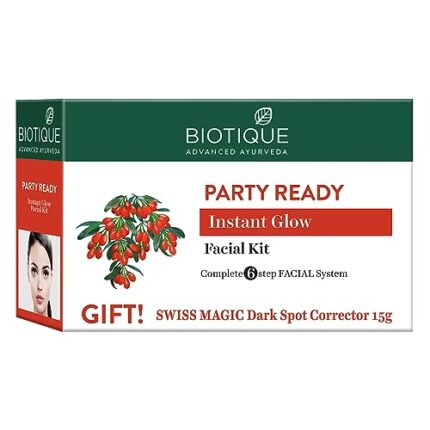 Biotique Party Ready Insta Glow Facial kit Complete 6 Step Facial Kit, 65g, Multicolor