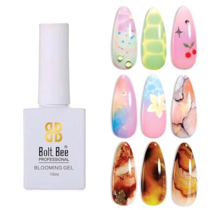 Bolt Bee Blooming Gel 15ml UV LED Soak Off Nail Art Polish for Spreading Effect Marble Nail Polish Gel Paint Nail Designs for DIY Color Flower Watercolor Magic Beauty