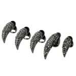 CALANDIS® Fashion Eagle Claw Rings Crystal Jewelry Nail Art Decoration Party Black | 5 Pieces Nail Ring