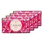 Camay Classic Carnations & Roses Beauty Soap with Indulging French Fragrance, Moisturizing Bathing Body Soap with Nature’s Scent & Creamy Lather for Daily Skincare, 125g (Pack of 4)