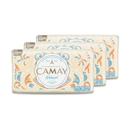 Camay Natural International Beauty Soap With Cedarwood&Bergamot(Buy 2 Get 1 Free) Combo Pack Offer,Indulging French Fragrance,Moisturizing Bathing Body Bar Soap Combo(3 Count,125G Each)