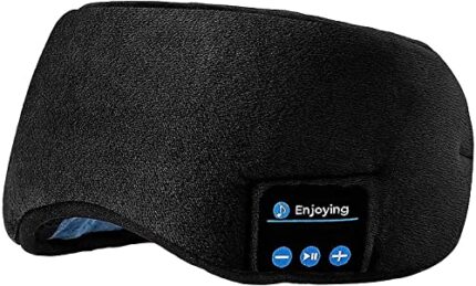 Cannagenix Sleep Headphones, 3D Sleep Mask Bluetooth Wireless Music Eye Mask, Weighted Eye Blackout Sleeping Mask with Wireless Mask Eye Covers for Side and Light Sleeper Valentines Gifts (Black)