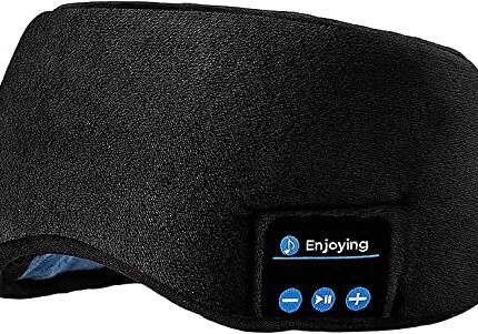 Cannagenix Sleep Headphones, 3D Sleep Mask Bluetooth Wireless Music Eye Mask, Weighted Eye Blackout Sleeping Mask with Wireless Mask Eye Covers for Side and Light Sleeper Valentines Gifts (Black)