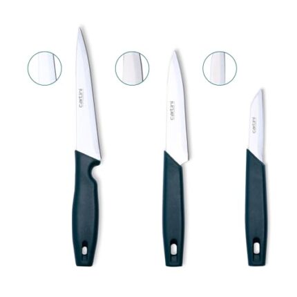 Cartini Godrej Creative Kitchen Knifes, American Iron and Steel,Teal, 3 Pc Set