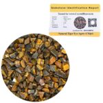 Certified Tiger Eye Crystal Raw Chips - 50 Grams Crystal Stones for Pooja Supplies Vastu Crystal Grids, Meditation, and Healing Practices - Chakra Balancing and Protection Stone