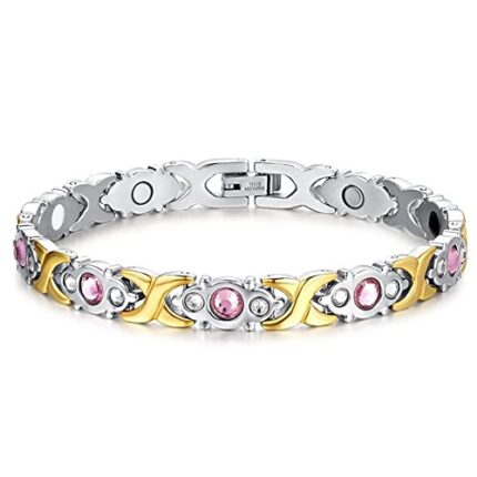 Charismatic Care Magnetic Bio Energy Titanium Bracelet for Women & Girls (Silver & Gold)