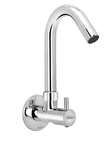 Clinton Turbo Brass Sink Tap with Flange for Kitchen/Bathroom Pillar Tap Faucet (Wall Mount Installation Type) Turbo Brass Sink tap-1