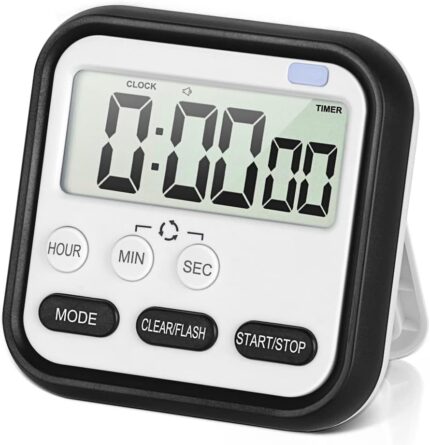 DANSR Digital Kitchen Timer & Stopwatch, Large Digits, Loud Alarm, Kitchen Timer, Magnetic Countdown Digital Timer for Teacher Kids and Elderly, for Classroom Home Work Fitness, Cooking (Black)