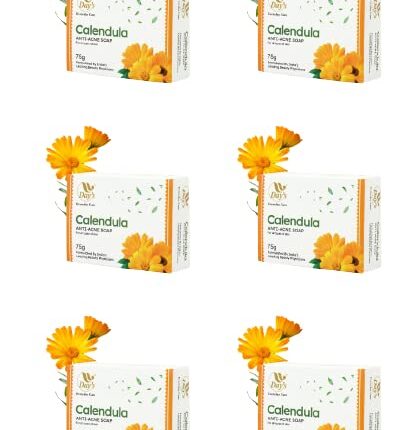 DAY'S Calendula Soap 75gm|With goodness of Calendula, Neem and Turmeric| Acne & Blemish Control |Skin Healer| Ayurvedic Product (pack of 6)