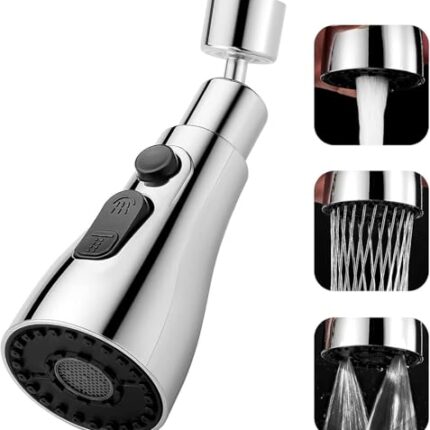 DAZZLIQ Tap Extender for Kitchen Sink, Adaptable Tap Extension for Easy Handling Universal Kitchen/bathroom Faucet Head, Rotatable Splash Filter Faucet with 3 Modes Kitchen Sink Accessories