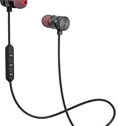 DUETMI C004 Magnet Wireless Bluetooth Headphone Magnet Earphone for Sport, Running, Gaming with 4.1 Technology with Mic Compatible with All Smartphone