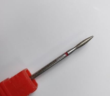 Diamond Flame Rounded Tip Nail Drill Bit, Russian Electric File for Professional Manicures and Pedicures