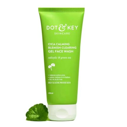 Dot & Key CICA Face Wash for Acne Prone Skin, 2% Salicylic Acid Face Wash with Green Tea | For Oily & Sensitive Skin | Sulphate Free Face Wash for Men & Women | Oil Control Face Wash with Zinc | 175ml