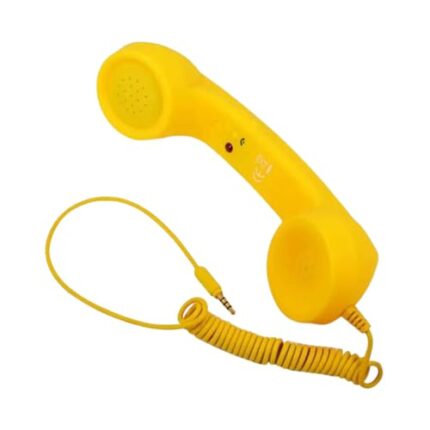 Drumstone 𝟏𝟓-𝐘𝐞𝐚𝐫 𝐖𝐚𝐫𝐫𝐚𝐧𝐭𝐲 Coco Phone Anti-Radiation Handset Receiver | Retro Mobile Phone Handset with 3.5mm Jack | Radiation-Free Design for Clear Calls | Compatible with Smartphones