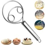 EASYMART Multifunctional Effortless Stainless Steel Dough Mixer with Hanging Hole Durable Time-Saving Mixing Stick Baking Tools Egg Beater for Home Kitchen Baking Accessories 1 Pcs