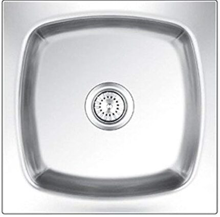 ECM - Nirali Popular Range - Grace Plain Junior - Kitchen Stainless Steel Sink (12 x 12 inch, Glossy Finish)