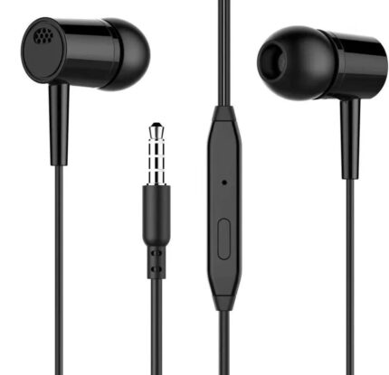 EKAM GLOBAL Wired Earphone with Mic (in Ear, Black)