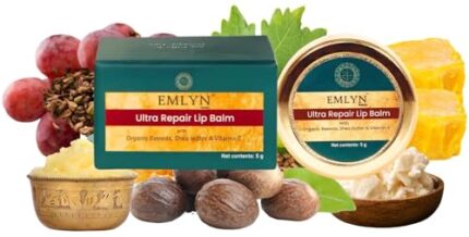 EMLYN Beauty's Ultra Repair Ayurvedic Lip Balm | For Dark, Dry & Pigmented Lips | Enriched with Cocoa Butter, Organic Bees Wax & Vitamin E | Lip balm for Women & Men - 5gms