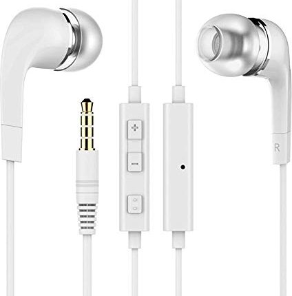 Earphones for Sam-Sung Galaxy A14 / A 14 Earphones Original Like Wired Noise Cancellation In-Ear Headphones Stereo Deep Bass Head Hands-free Headset Earbud With Built in-line Mic, Call Answer/End Button, Music 3.5mm Aux Audio Jack (YR13, White)