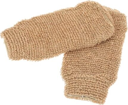 Elysians Natural Jute Shower and Bath Gloves, Exfoliate, Improve Blood Circulation, Massage Effect,Hemp Scrubbing Mitt Bath Sponge Shower Mitt for Women Men Scrubber Machine Washable Double