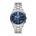 Emporio Armani Analog Blue Dial Men's Watch-AR11528 Stainless Steel, silver Strap