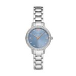 Emporio Armani Stainless Steel Analog Blue Dial Women's Watch-Ar11585, Band Color-Silver