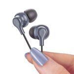 FINGERS SoundBoss Wired Earphones (with in-Built Mic, Sturdy Cable and L-pin Connector)- Dark Silver