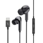 FLiX(Beetel) Tone E50 in-Ear 1.2 Meter Wired Earphone with Mic, Type C Jack, 10mm Large Driver with Super Bass, Volume Controls with Multi Function Button (Black E50)