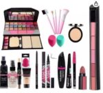 FROSTED COSMETIC 6155 makeup kit 5 Pink Brush Compact powder Primer Fixer Foundation 5 in 1 Lipstick 3 Beauty Blender 3 in 1 Mascarra Kajal Contour stick (36 h pack of 2)