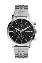 Fossil Stainless Steel Luther Analog Black Dial Men's Watch-Bq2328, Band Color:Silver