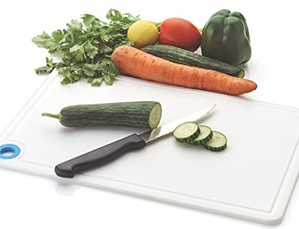 GANESH Plastic Chopping Cutting Board for Kitchen Vegetables, Fruits & Cheese, Bpa Free, Eco-Friendly,White