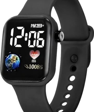 GLENVIT-X Waterproof LED Display Fashionable Children Kids Digital Sports Square Led Watch for Kids, Boy & Baby Girls-Digital Watch for Boys and Girls Kids