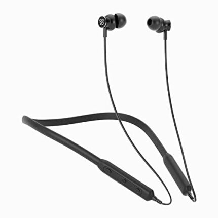 GOVO GOKIXX 410 Bluetooth Wireless Neckband in Ear Earphone - 8H Battery, 10mm Drivers, IPX5, Magnetic Earbuds, Integrated Controls & Lightweight Design (Platinum Black)