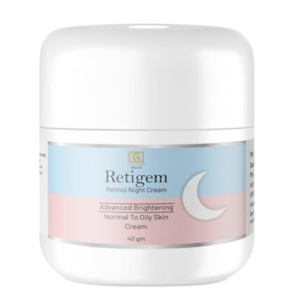 Gemma Retigem Retinol Night Cream for Advance Brightening, Acne Care, Even Skin Tone, Hydration & Overall Skin Health, for Normal to Oily Skin, 40 Gm Korean Beauty Care