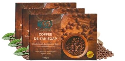 Geo OrganiX Coffee Soap |With Milk, COCONUT oil & Coffee Extract| Beauty Soap | Sulphate, paraben,SLS, SLES Free | Bath Soap| 100 gm each|Pack of 3 Coffee for Baths Soap| 100 * 3=300 gm|