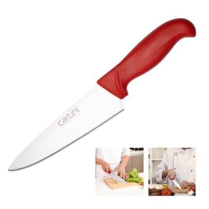 Godrej Cartini Chef Knife Small 2.8 mm Thick Utility Knife with Ergonomic Plastic Handle, Ideal for Home and Restaurant Kitchen Green Small