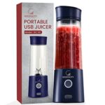 Goodscity Blender For Smoothie And Juices | Portable Hand Blender For Kitchen | Usb Rechargeable Fruit Juicer | 6 Sharp Ss Blade | 400 Ml Food Grade Jar | Long Battery Life | 1 Yr Warranty–GC141