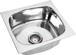 Goonj 15" X 12" Inch Single Bowl Stainless Steel Kitchen Sink || Glossy Finish with Sink Coupling and Waste Pipe (Silver)_SNK9