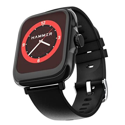 HAMMER Ace 4.0 Calling Smart Watch with Large 1.85" IPS Display, Dual Mode, Spo2, Heart Rate, Strong Metallic Body & Skin Friendly Strap, Black