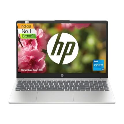 HP Laptop 15, 13th Gen Intel Core i5-1335U, 15.6-inch (39.6 cm), FHD, 8GB DDR4, 512GB SSD, Intel Iris Xe graphics, FHD camera w/privacy shutter (Win 11, MSO 2021, Silver, 1.59 kg), fd0011TU