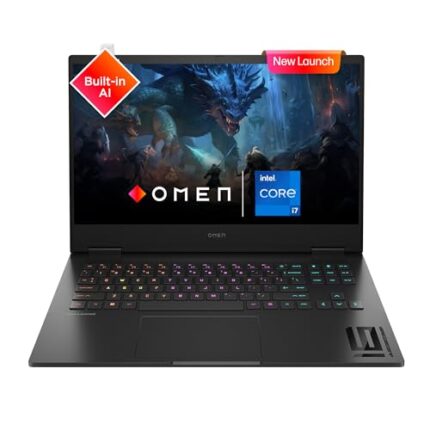 HP OMEN Gaming Laptop, 13th Gen Intel Core i7-13620H, 8GB RTX 4060 GPU, 16.1-inch (40.9 cm), FHD, IPS, 144Hz, 16GB DDR5, 1TB SSD, RGB Backlit KB, B&O, Dual Speakers (Black, 2.35 kg), wd0012TX