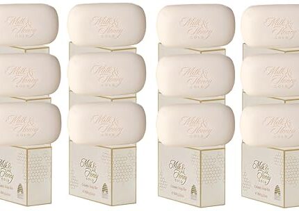 HUDACRUSH BEAUTY's Milk and Honey Gold Softening Creamy Soap Bar - 12 Pack - for Lusciously Nourished, Silky-Smooth Skin Enrichment and Elegance