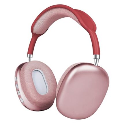 Happy Hues® Bluetooth 5.0 Wireless Over Ear Lightweight Headphone, with Active Noise-Cancellation, Foldable Padded Cushions (Red)