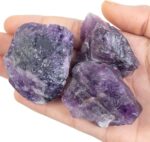 HindCraft Amethyst Crystal Healing Rough Stone, Natural Raw Crystals and Crystals Bulk for Tumbling, Jewelry Making, Cabbing, Decoration, Polishing, Healing Crystal Reiki Stones Gemstones (3 Pieces)