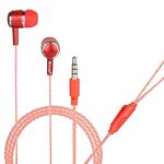 Hitage Earphones HB-315 HD Sound Deep Extra Bass Wired Earphone with Mic (Red, Red)