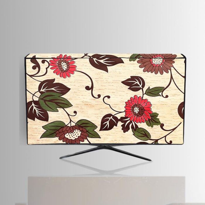 Hizing Dustproof Protection Made for LED Smart TV for Sony (50 inch) Full HD, KLV-50W662F Protect Your LCD-LED-TV Now Floral Beige print