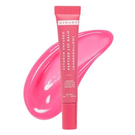 Hyphen Vitamin-Infused Peptide Tinted Lip Balm - Marshmallow | 24 Hrs Moisturization | Hydrates, Plumps & Repairs Moisture Barrier | Lip Balm for Women| Vegan &Paraben Free | Natural Pink Shade - 10g