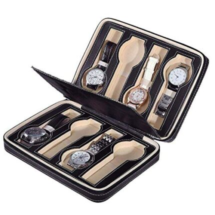 INDYBLISS 8 Slot Men's/Women's Leather Wrist Watch Storage Box Organiser Case